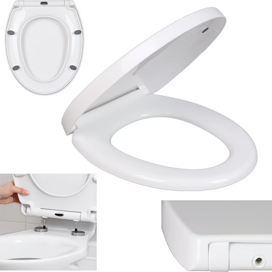 Soft Close Quick Release Toilet Seat – Universal Fit, Easy Clean Hinges, Durable PP Material